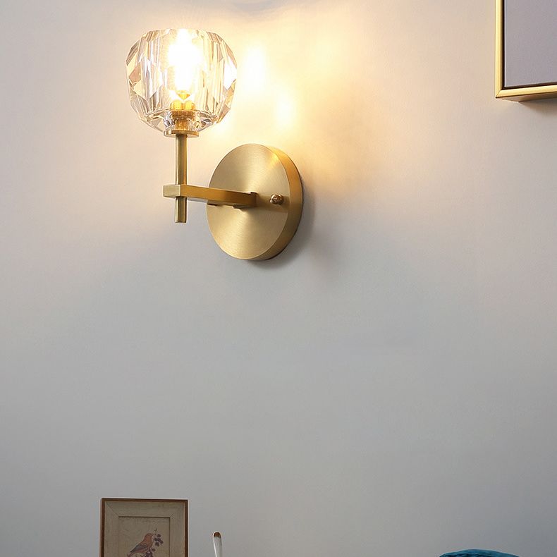 Luz nórdica estilo extravagante extravagante iluminación de pared global cristal 1 apliques de luz