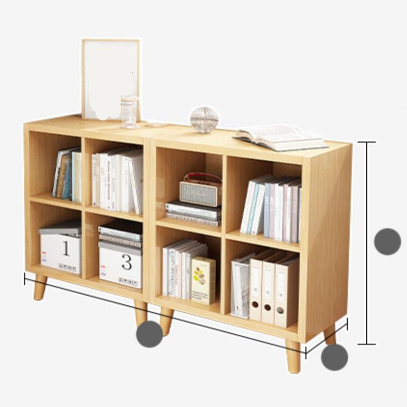 11.8" Wide Contemporary Shelf Closed Back Wood Natural Bookcase