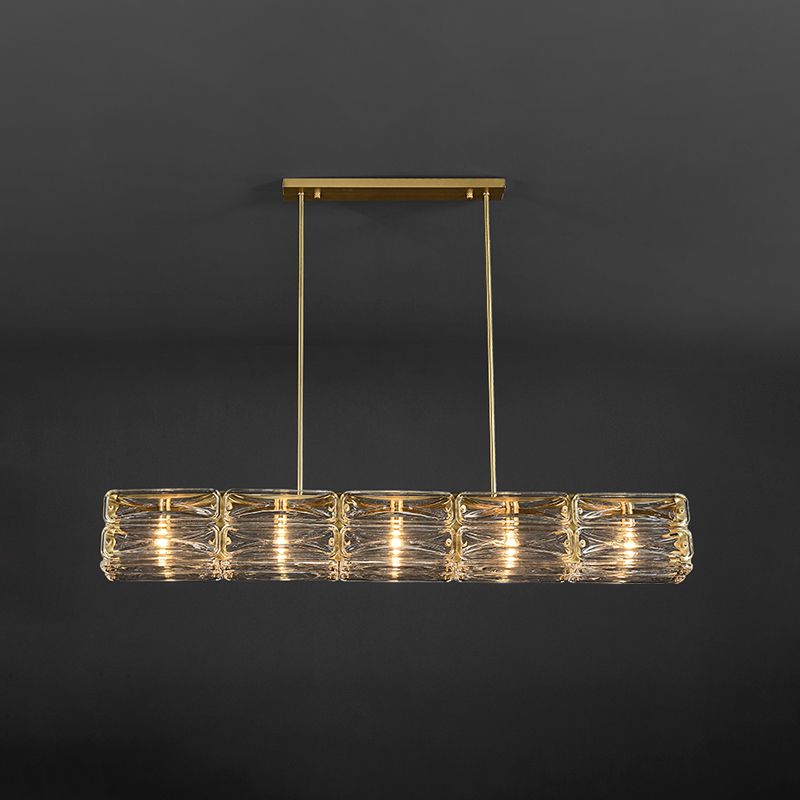 Modern Simple Geometric Island Pendant 4 Lights Island Light for Restaurant