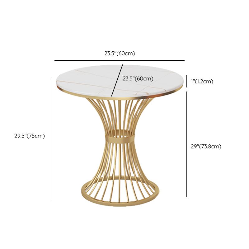 Glam Style Sintered Stone Dining Set Round 1/2/3/4/5 Pieces Dining Table Set for Home Use