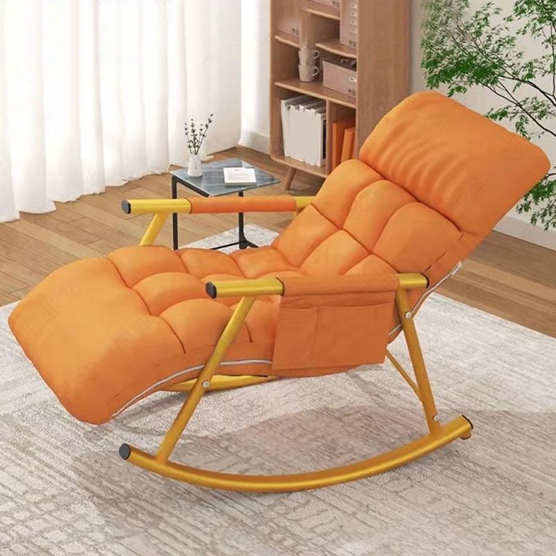 Tufted Cushions Rocker Chair Whole Colored Fabric Modern Rocker Chair in Living Room