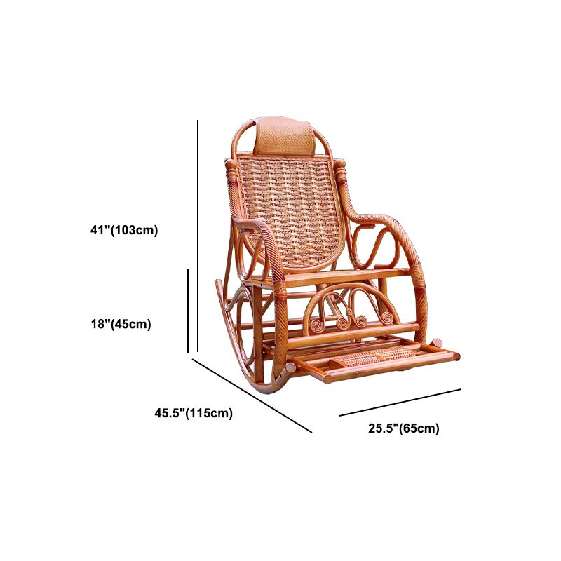 Mid-Century Modern Recliner Chair Rattan/Wicker Recliner Chair for Parlor