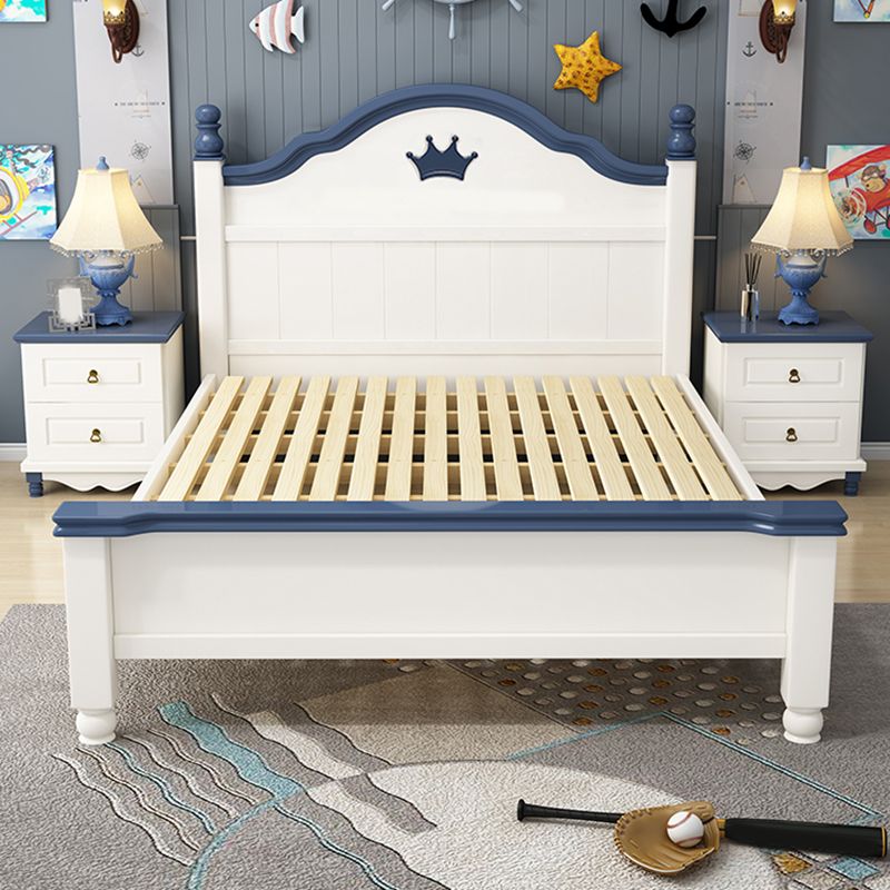 Solid Wood Standard Bed Arched Headboard Bed with Custom Legs