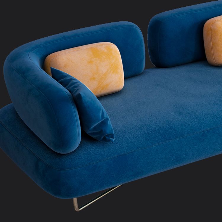 Scandinavian Solid Color Velvet Sofa 31.49" Wide Tuxedo Arm Sofa