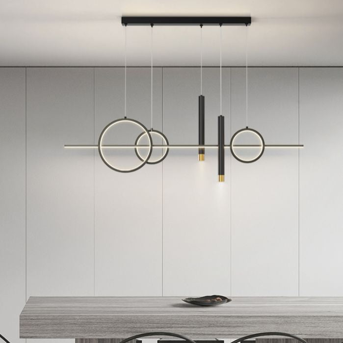 Aluminium Rectangular LED Island Pendant Light in Modern Creative Style Acrylic Ceiling Fixture for Dining Room