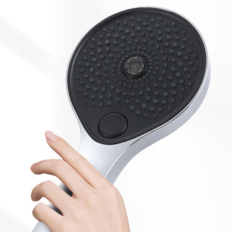 Contemporary Shower Trim with Dual Shower Head in Silver/White/Gray