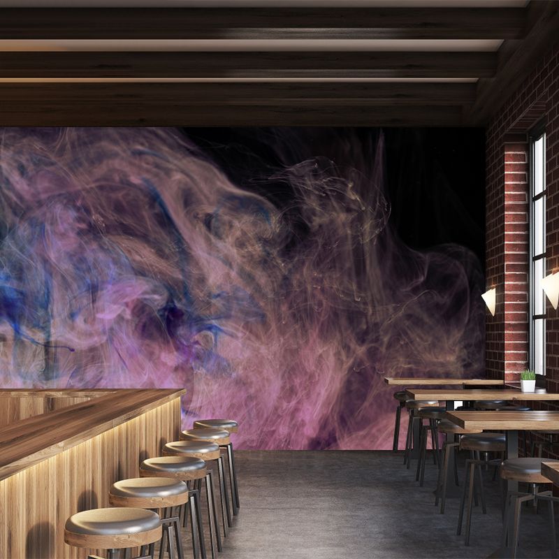 Smoke Fusion Scene Mural Moisture Resistant Decorative Bathroom Wall Decor
