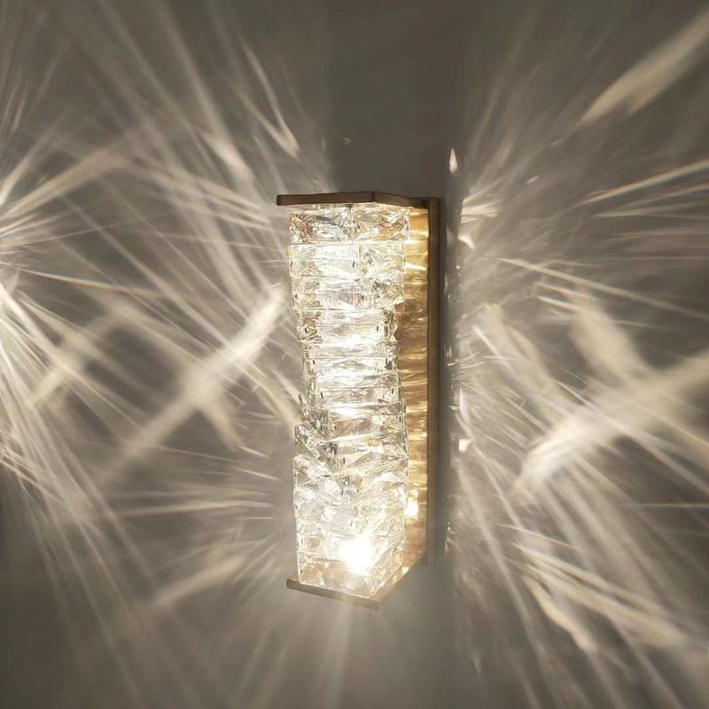 Lampada a parete Crystal Post di altezza da 17,7 "Luci di applique a LED in stile post-moderno per corridoio del corridoio