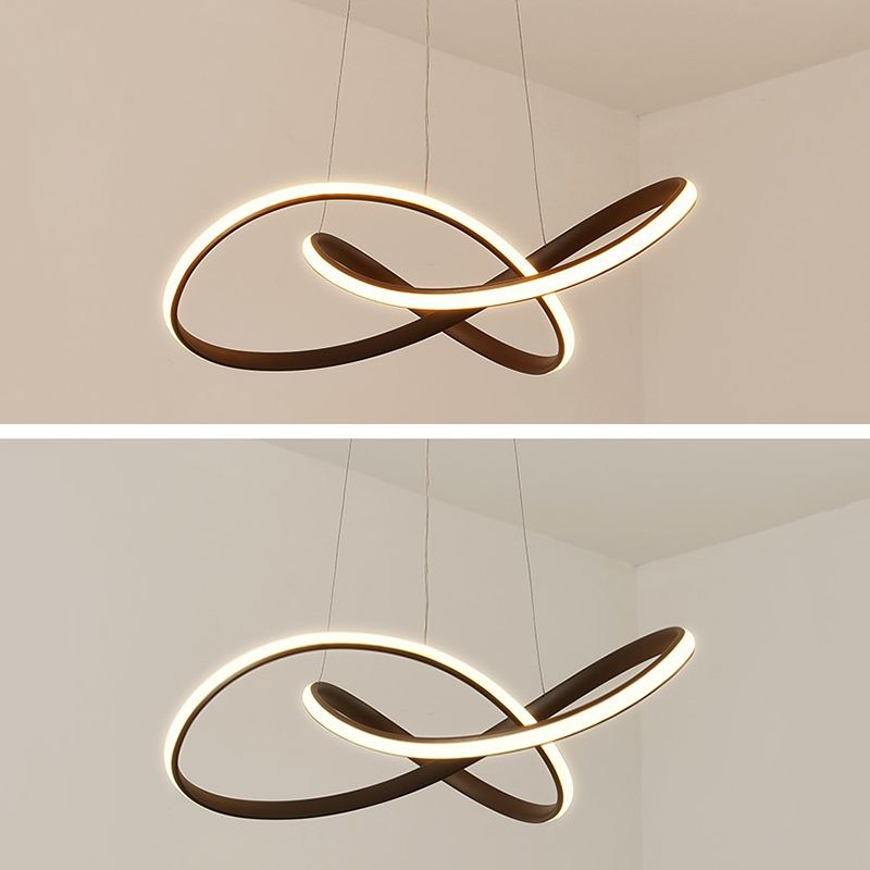 Modern Dining Room Lighting Twisting Suspended Lighting Fixture Acrylic