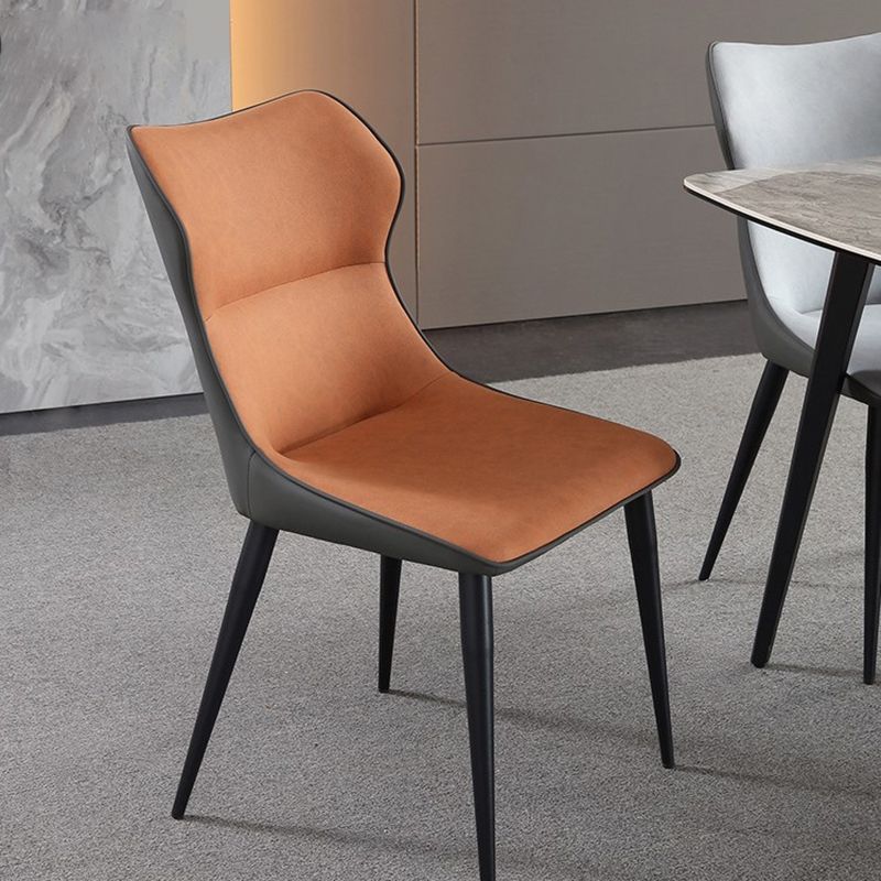 Faux Leather Side Chair Contemporary Wingback Armless Indoor Chair