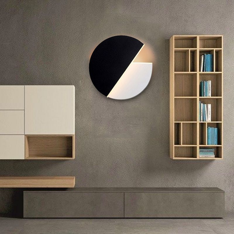 Iluminación de pared de sombra redonda de metal lámpara de pared de luz simple moderna