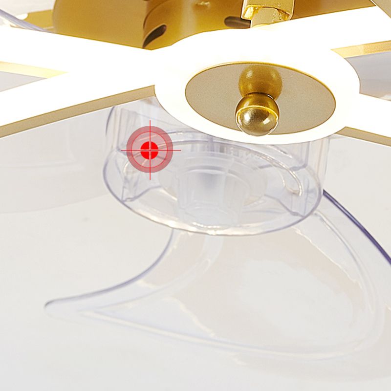 Heart Shaped Semi Flush Mount Fan Lamp Cartoon Metal Bedroom LED Ceiling Fan with Light