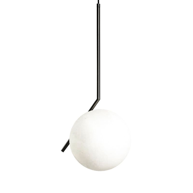 Crema Glass Globe Sospensione Lampada Minimalista 1 Lampada a sospensione per il ristorante