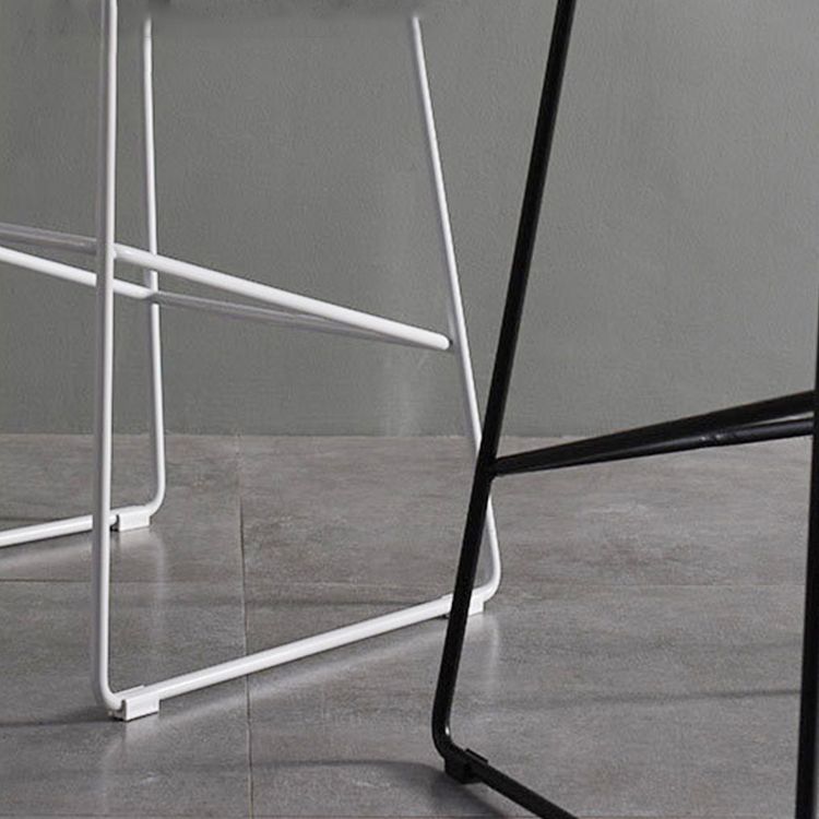 Glam Low Back Armless Bar Stool Indoor Plastic Stool with Metal Base