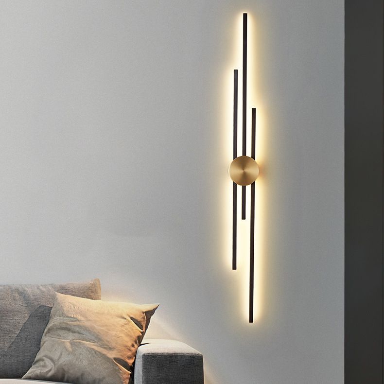 Metal Linear Shape Wall Light Modern Multi Lights Wall Mount Fixtures