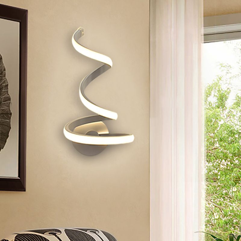 3/4/7 SPIRAL acrylique LED Murce Murce moderne Light White White Mur Wall Lampe en lumière chaude / blanc / naturel