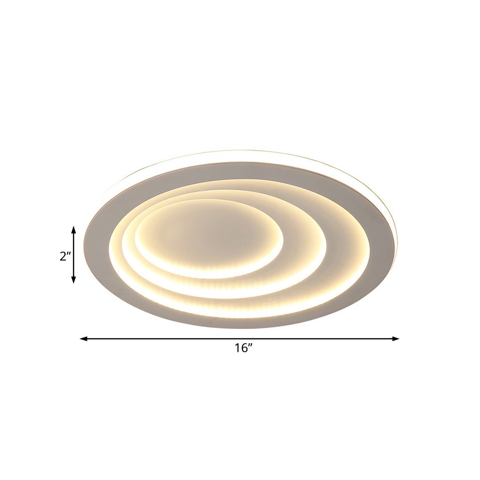 Acrylic Ripples Flush Ceiling Light 16"/19.5"/23.5" Wide Modern Ceiling Mounted Fixture in Warm/White Light