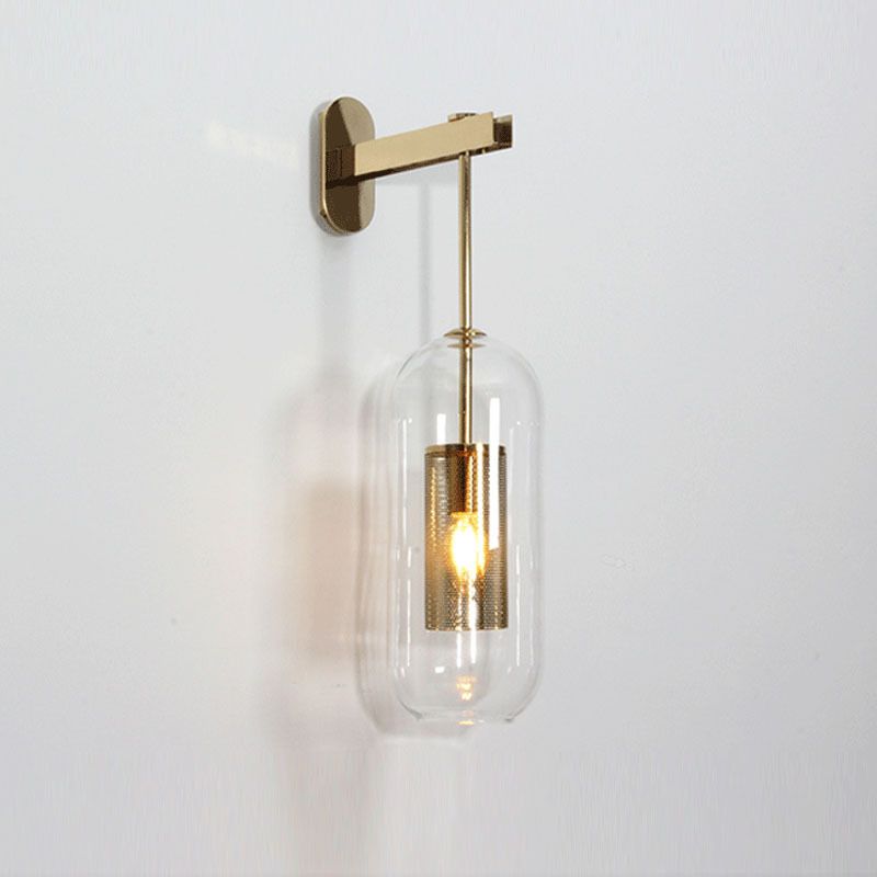 Modern Wall Light Metal Light Glass Indoor Beside Light Reading Light for Living Room