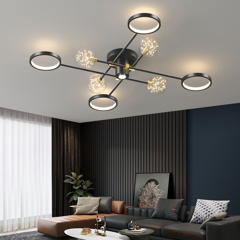 Lámpara de techo semiempotrada de metal Sputnik Iluminación LED de montaje semiempotrado de estilo minimalista