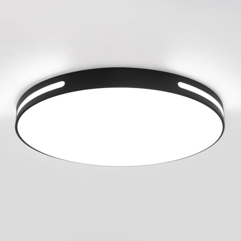 360° Surround Lighting Round LED Ceiling Light Modern Minimalism Metal Openwork Borders Flush Mount Lamp for Study Room