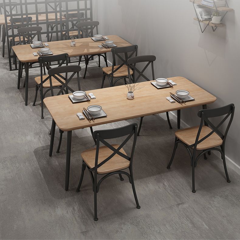 Industrial Dining Table Set 1/2/5 Pcs Solid Wood Top Dining Table and Chairs