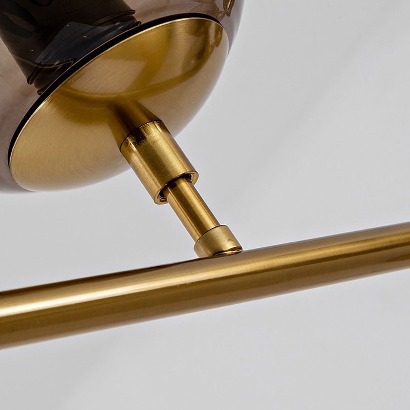 4 / 6 - Light Ceiling Pendant Fixture Metal and Glass Ball Shade Kitchen Island Light