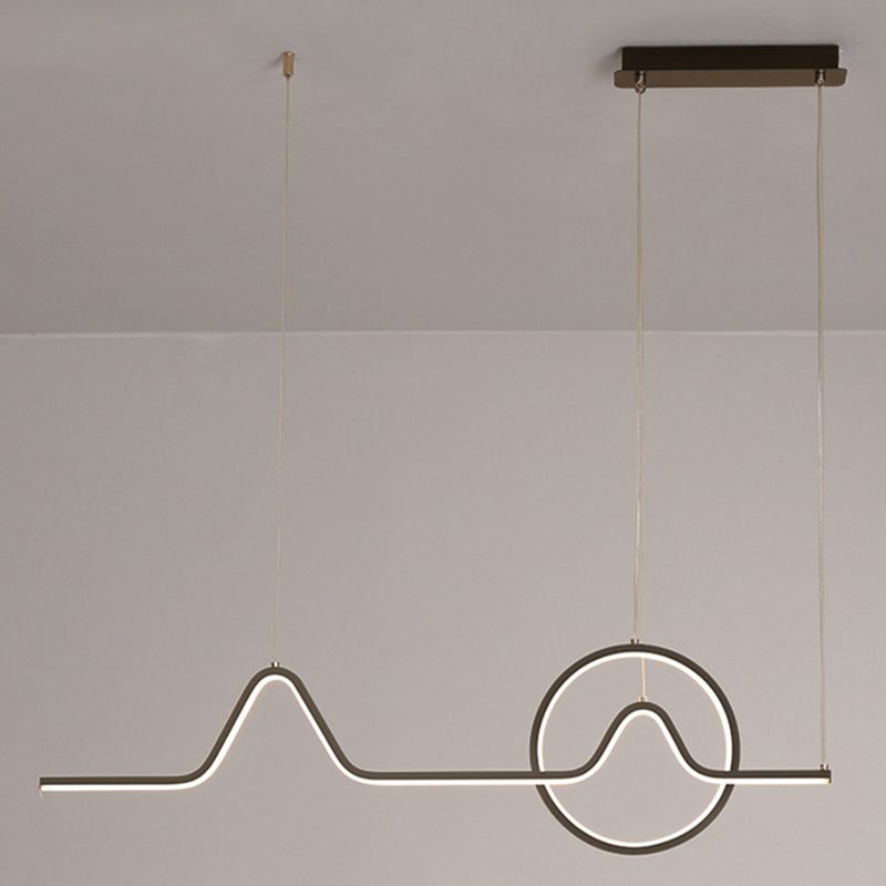 Geometric Island Light Fixture Modern Pendant Light Metal 2 Light Chandelier Lights