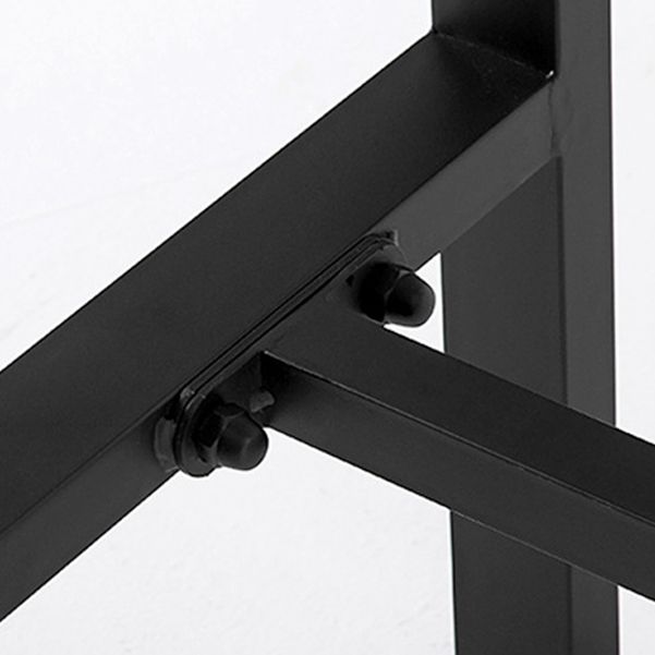 Indoor Brown Wood Bistro Table Modern Rectangle Footrest Cocktail Bar Table