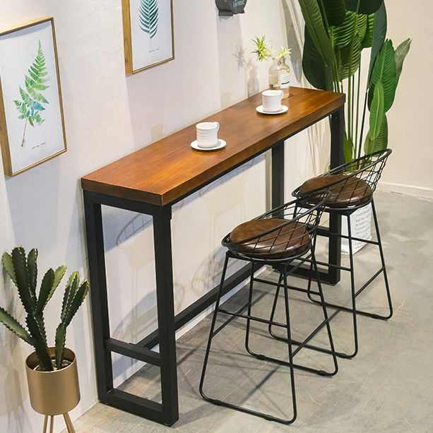 1/2/3/4/5 Pieces Modern Rectangular Pub Table Set Wooden Counter Table with Stools