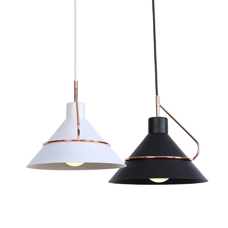 Metal Cone Mini 1-Light Pendant Lamp 9.8" Wide Industrial Style Lighting Fixture for Corridor Aisle