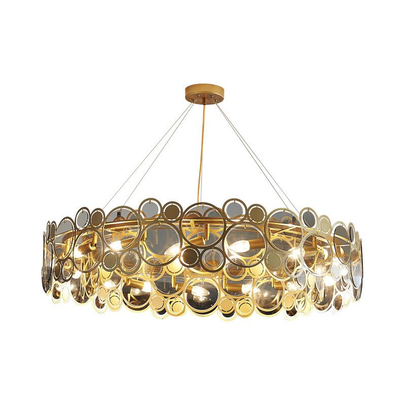 Contemporary Simple LED Chandelier Glass Geometric Pendant Light for Living Room