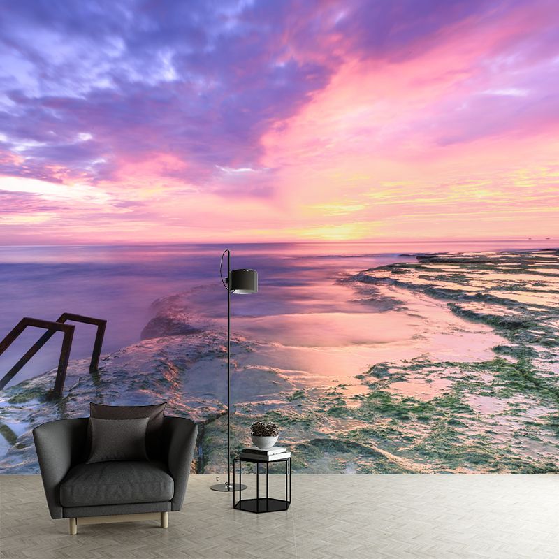 Beach Mural Wall Covering for Bathroom Decorative Eco-friendly Wallpaper