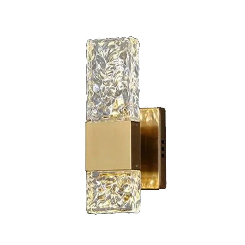 Square Shape Meatl Vanity Sconce Light Modern Style 2-Lights Vanity Mirror Lights in Gold