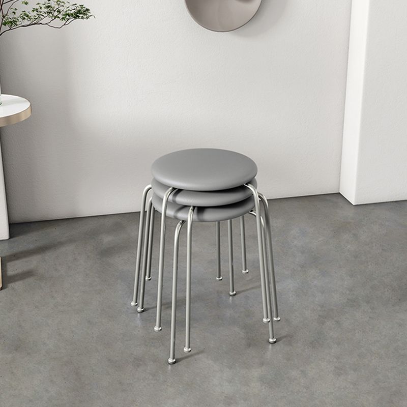 Contemporary Indoor Metal Bar Stool Backless Upholstered Bar Stool