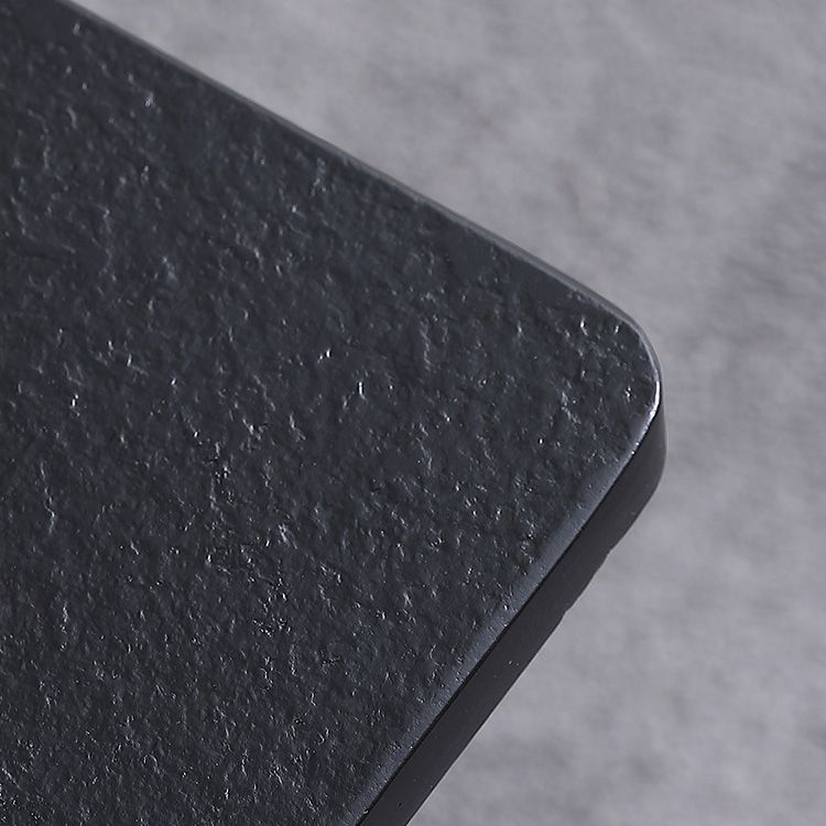 Rectangle 4 Legs Industrial Table Black Fixed Table of Sintered Stone