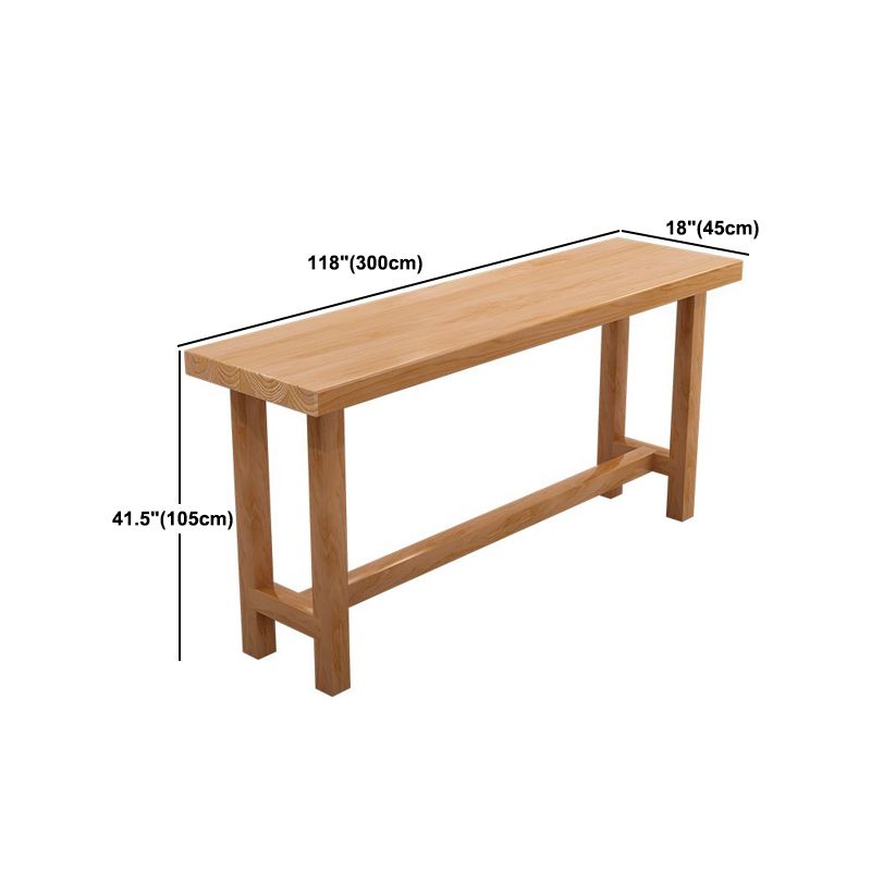 1/5/6/11 Pieces Modern Bar Table Set Rectangle Pine Wood Bistro Set with Footrest