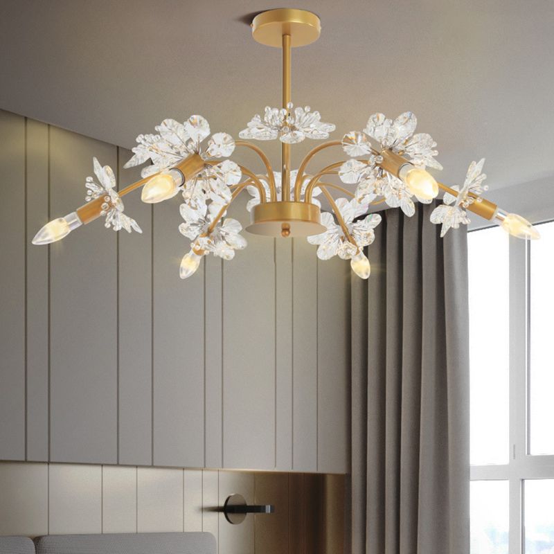 Kit de luz colgante de oro de oro posmoderna 7 cabezas de araña de cristal luz colgante