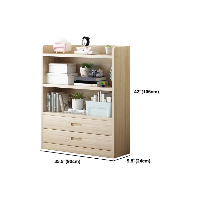 Modern Floor Shelf Bookcase Closed Back Wood Book Shelf for Home