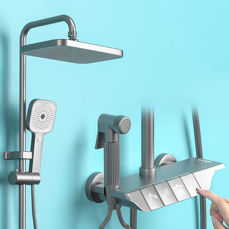 Modern Shower System Wall Mounted Spot Resist Rectangle Shower System with Hand Shower