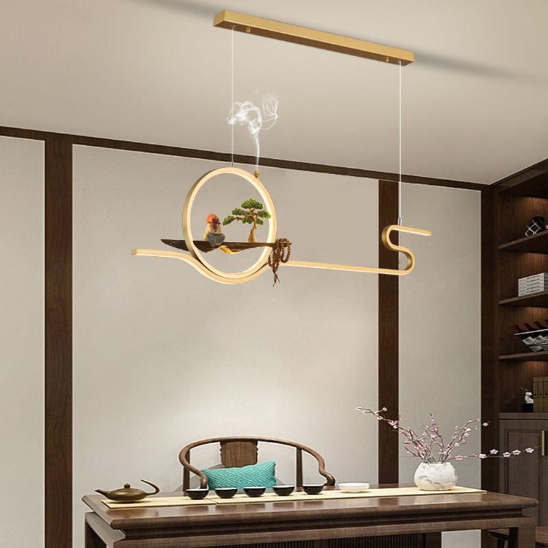 Accesorios de iluminación de isla lineal contemporánea metal de metal de 2 luces de iluminación