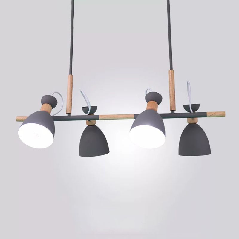 Modern Style Linear Shape Island Lights Metal 4 Lights Pendant Light for Living Room