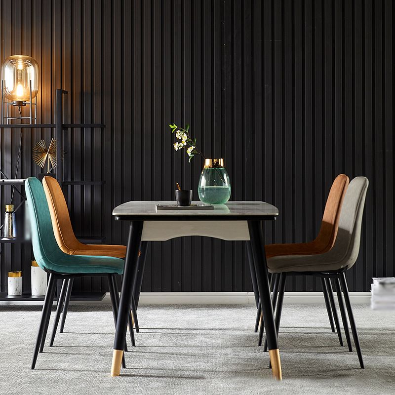 Juego de sillas de metal de estilo escandinavo, cocina, comedor, sillas laterales con respaldo sólido