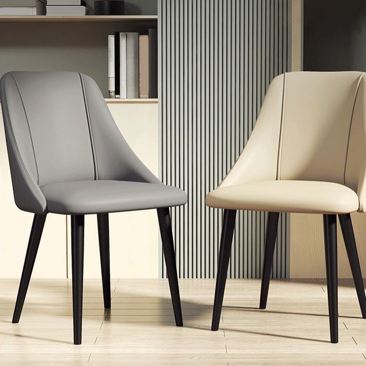 Scandinavian Pu Leather Restaurant zijstoel Matte Finish Parsons Dining Chair (set van 4)
