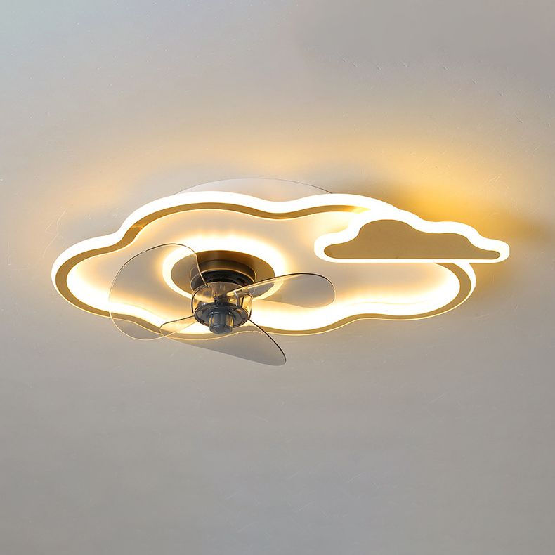 Fan di soffitto a led creativi per bambini Luce da ventola per interni con ombra acrilica