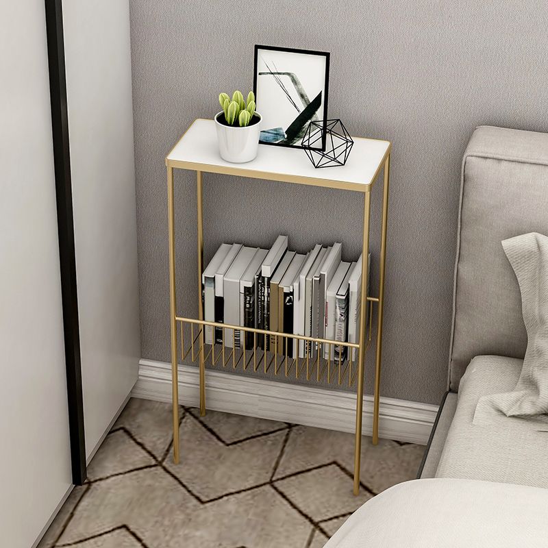 Contemporary 27.6" Tall 4 Legs End Table Rectangular Side Table