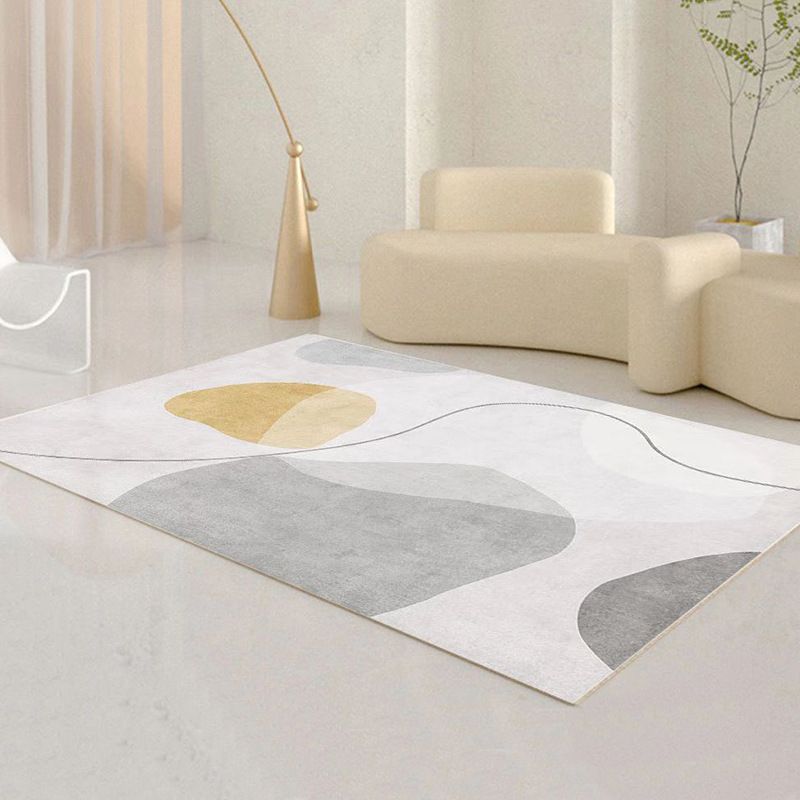 Simplicity Area Carpet Apricot Rug Polyester Stain Resistant Area Rug for Living Room