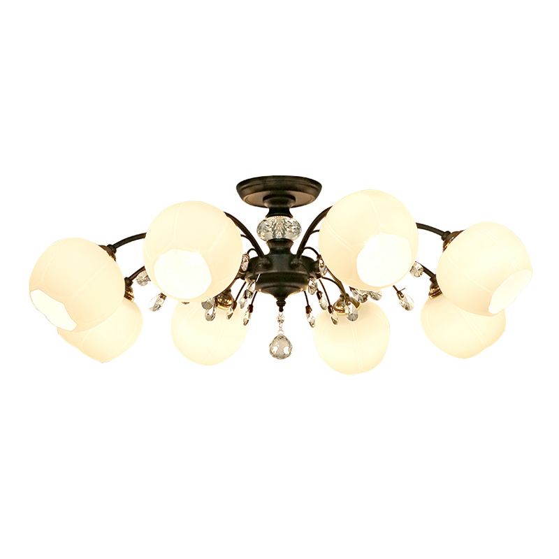 Glas Schwarz Semi Flush Mount Lighting Kugel-minimalistische Deckenleuchte