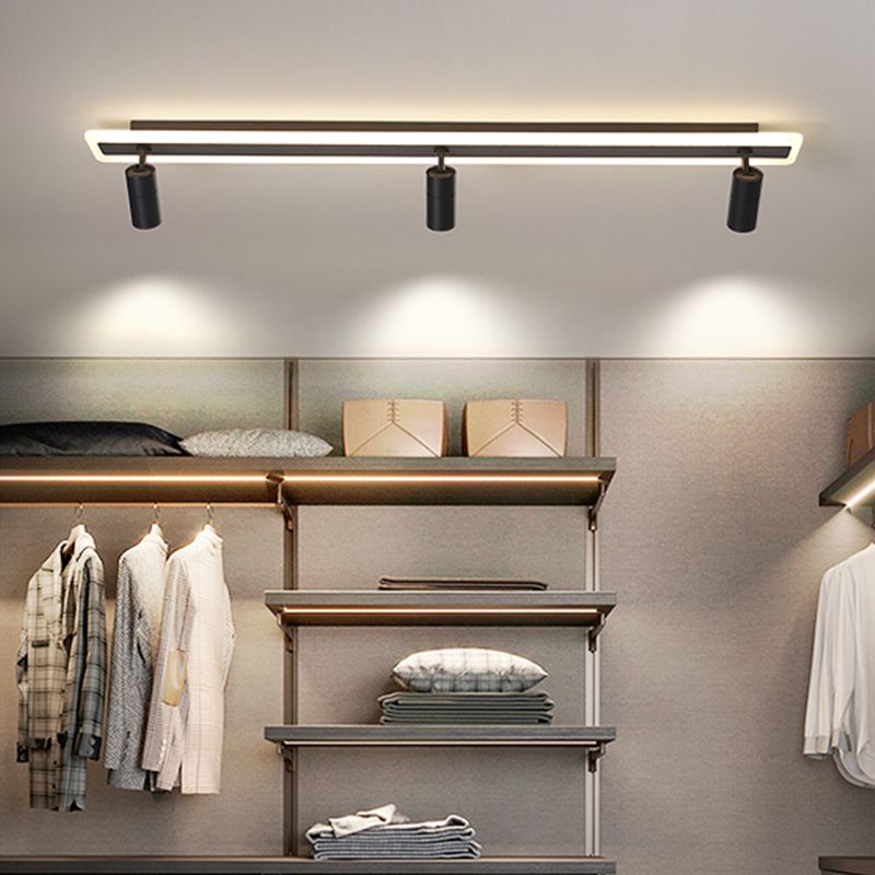 Geometry Shape LED Rail Ceiling Lamp Modern Simple Style Iron Flush Mount for Living Room