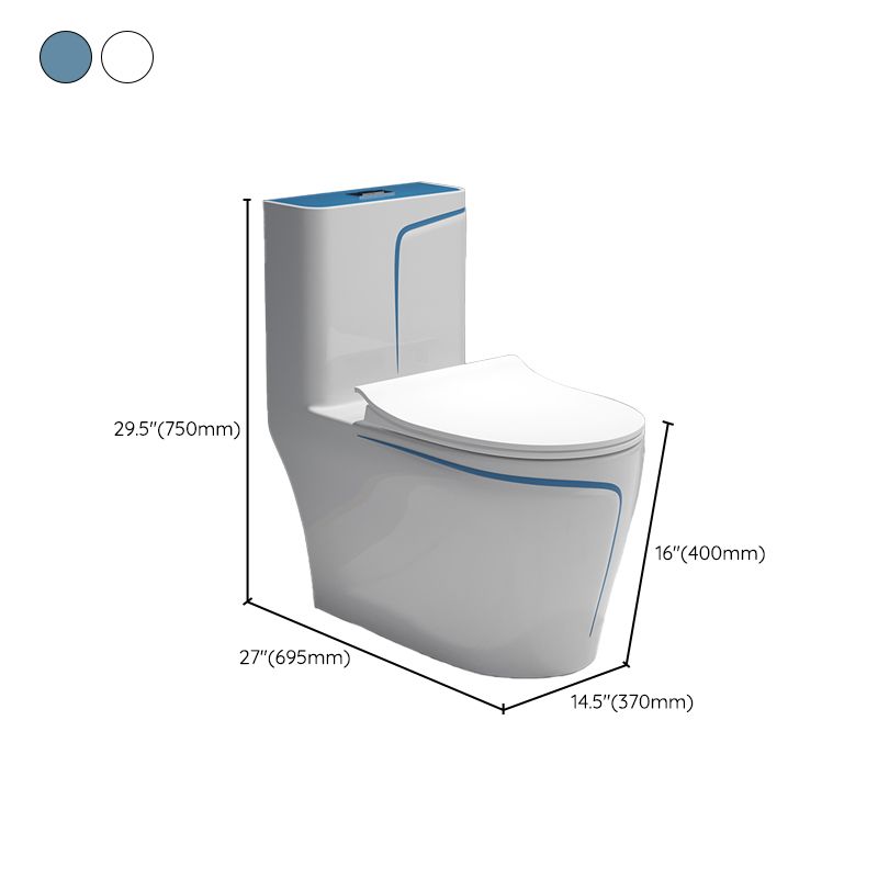 One-Piece Flush Toilet Floor Mount Traditional Toilet with Slow Close Seat