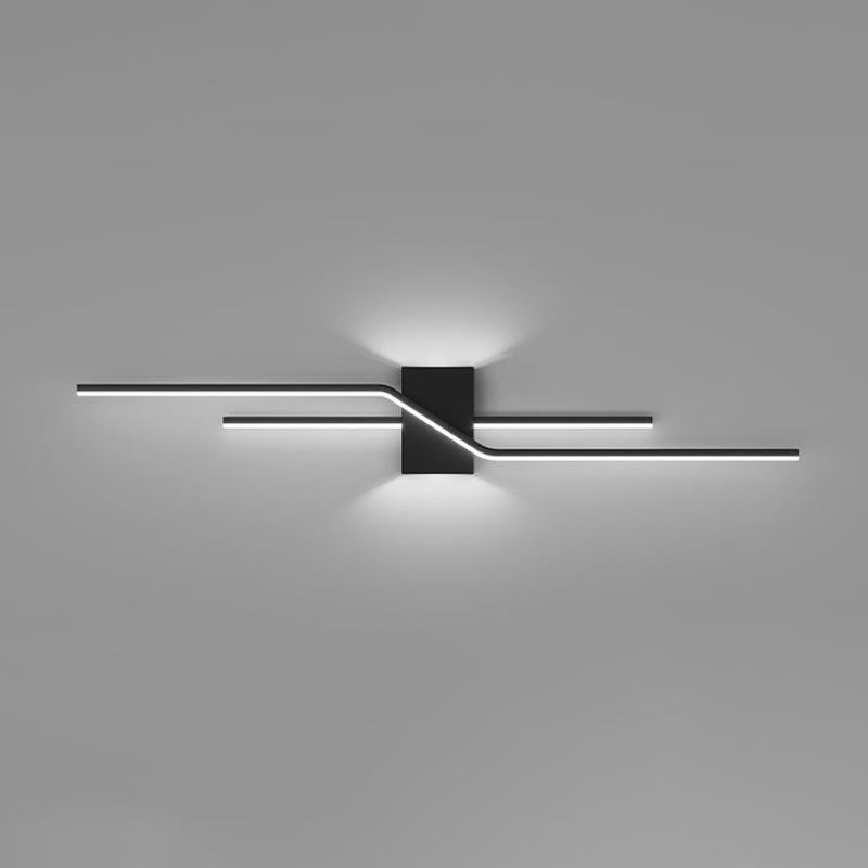 2-Light Modernism Wall Mounted Sconce White/Black LED Wall Light for Foyer